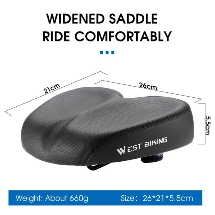 SADEL JOK SEPEDA STATIS LISTRIK MTB SELI WESTBIKING SADDLE EMPUK HITAM