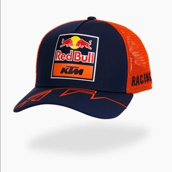 Red Bull KTM MotoGP 2023 Team Trucker Cap New Era. Topi Unisex