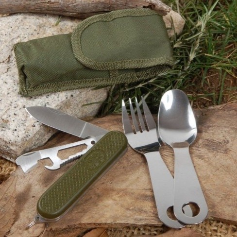 Eiger Aoki - Sendok Garpu Pisau Lipat Camping Hiking Survival Travel Sunny Outdoor