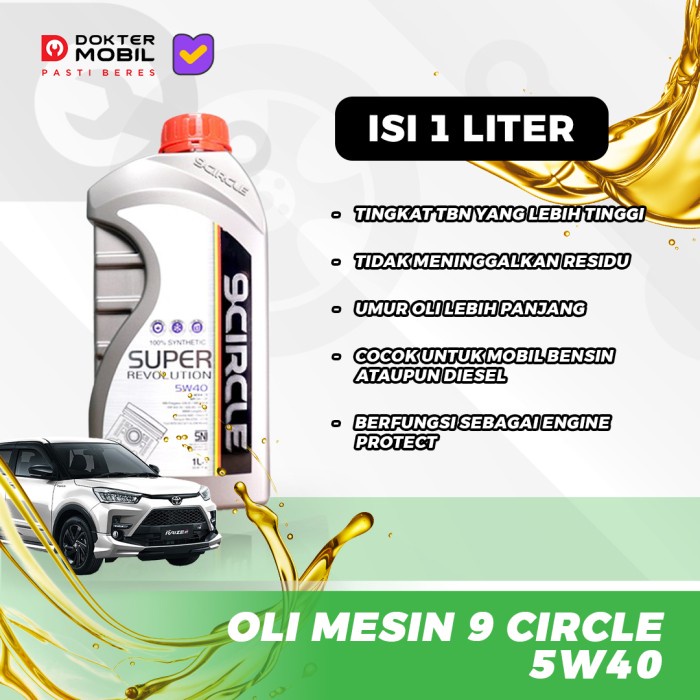OLI MOBIL TERBAIK 9 CIRCLE 10W 40 SYNTHETIC ENGINE OIL WERT PLUS 1L