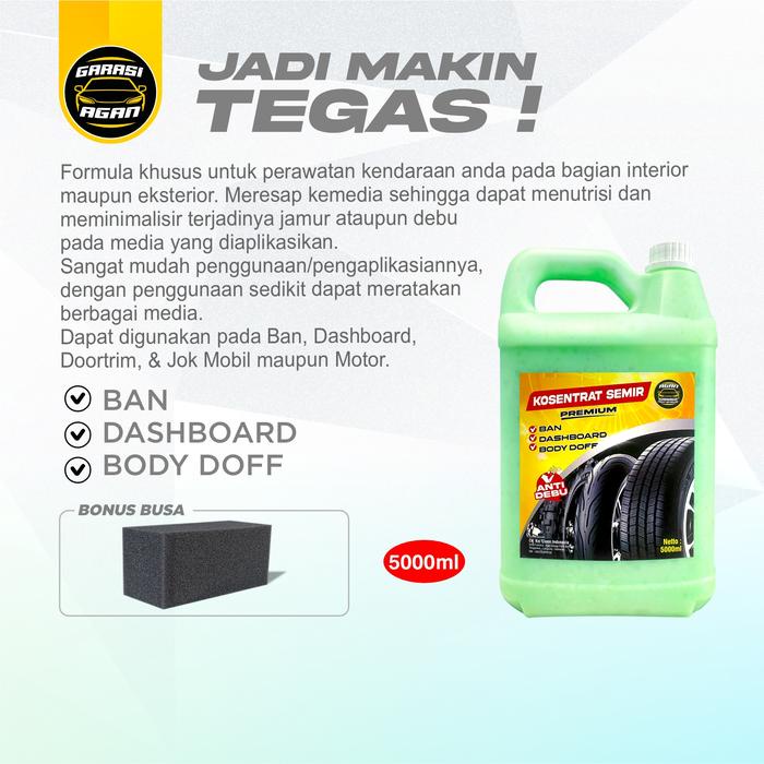 terbaru  5 liter konsentrat semir dashboar / semir body doff car semir karet, semir ban motor