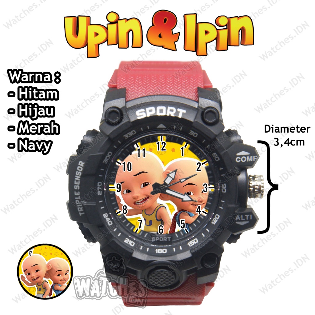 Discount Jam Tangan Anak Lucu Karakter Upin Ipin Anti Air Terbaru