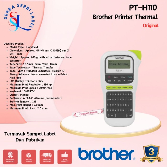 Brother Label Printer PT-H110 Label Maker PTH110 Label Maker