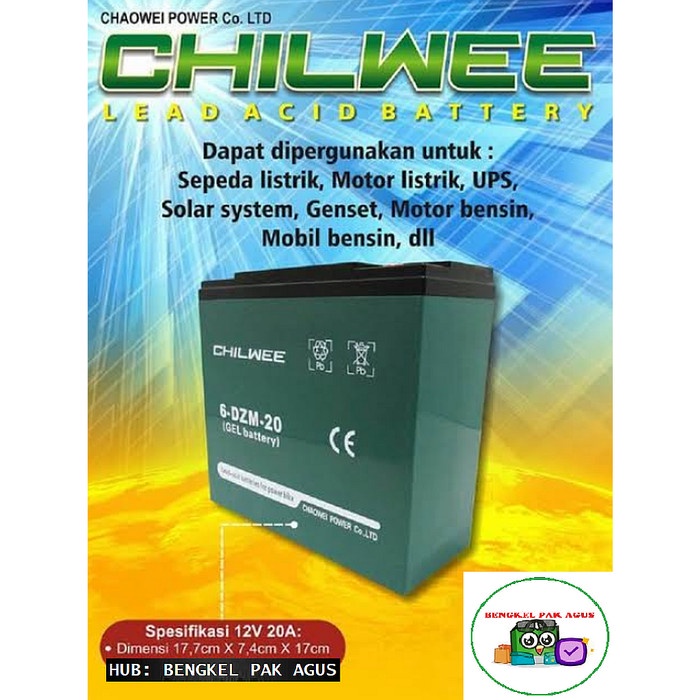 Chilwee 6-DZM-20 Accu Aki Sepeda Motor Listrik 20A