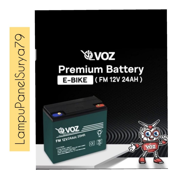 Aki Battery VOZ FM 12V 24AH E-BIKE AKI SEPEDA LISTRIK