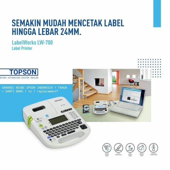 Epson LW-700 Label Printer Barcode QR Code sticker tahan air