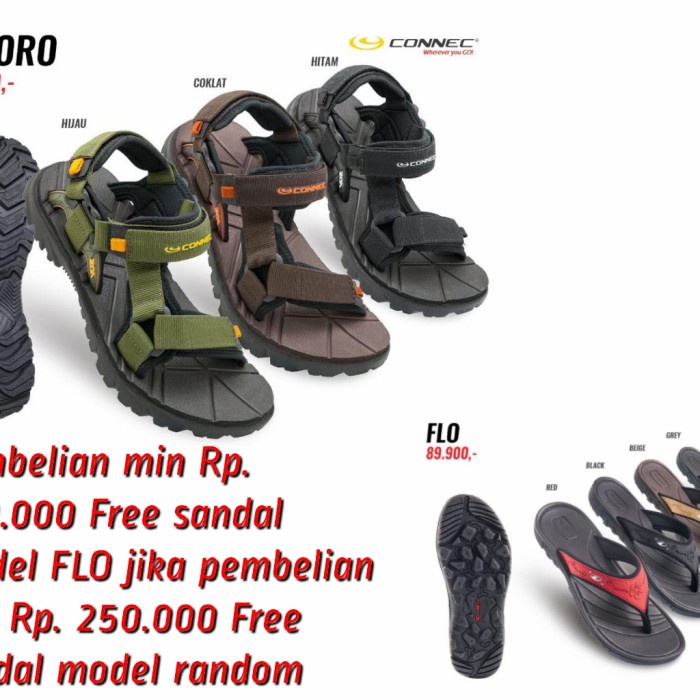 Sandal Gunung Connec Pria Model SINDORO Sandal gunung Connec For Men