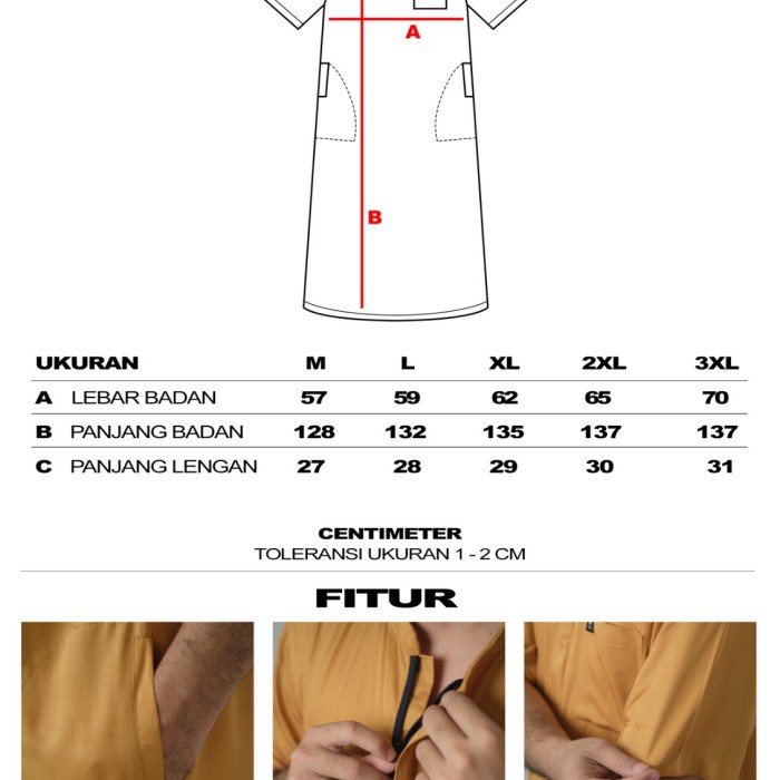 Jubah Gamis Pria Dewasa ROSAL Jubah Sahaja Baju Gamis Pria Jumbo Big Size M, L, XL, XXL, XXXL Bahan