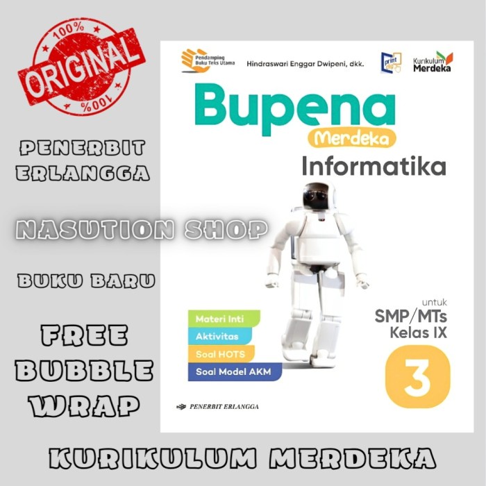 

SALE !!! BUKU BUPENA INFORMATIKA KELAS 3 / 9 SMP ERLANGGA KURIKULUM MERDEKA READYY