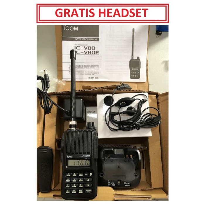 DISKON ICOM V80 ICV80 HT ICOM V80 V 80 ICV80 IC-V80 LITHIUM VHF HANDY TALKY V80 ORI NEW READYY