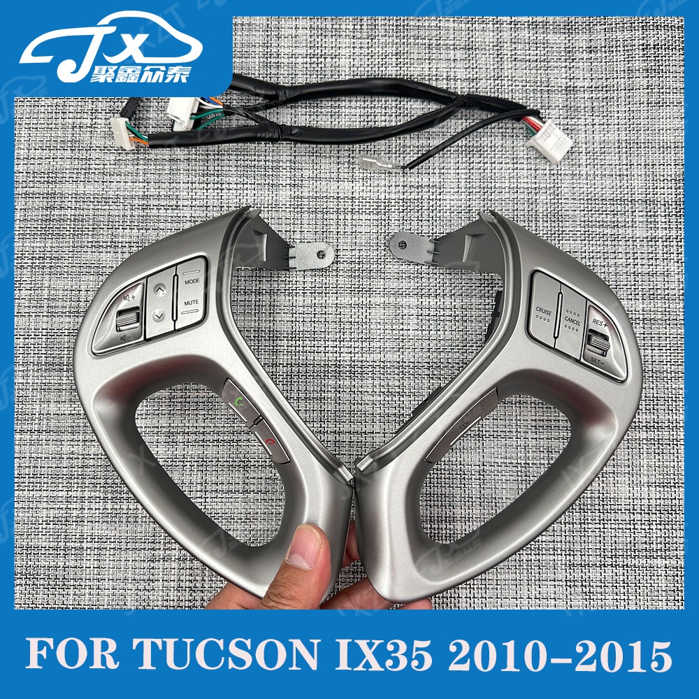 NEW For Hyundai Tucson ix35 Car Steering Wheel Cruise Bluetooth Control Buttons With Cables Light Gr