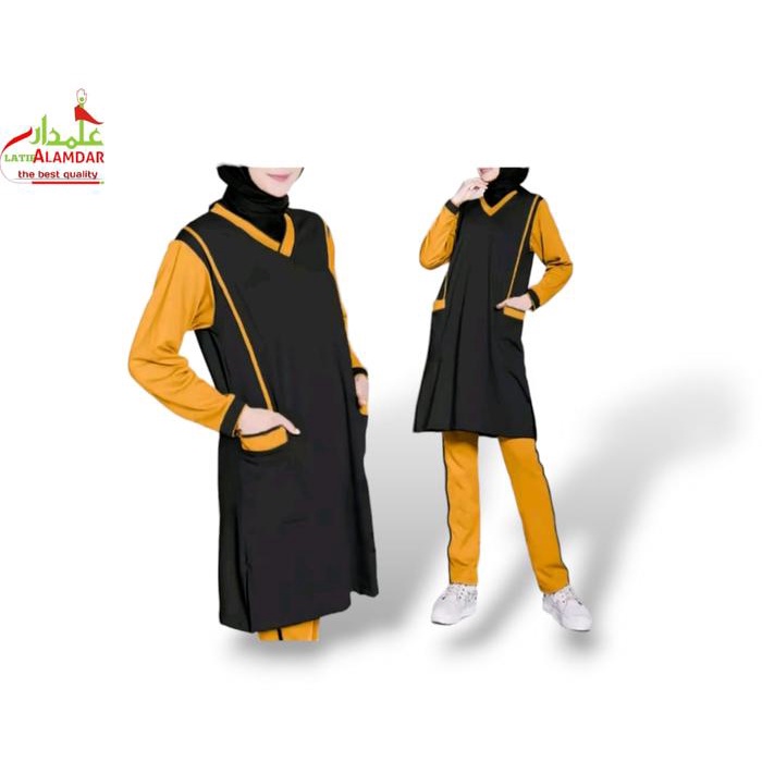 MURAH Baju Setelan Pakaian Tunik Wanita Muslim Olahraga Senam Panjang JUMBO Muslimah / tunik