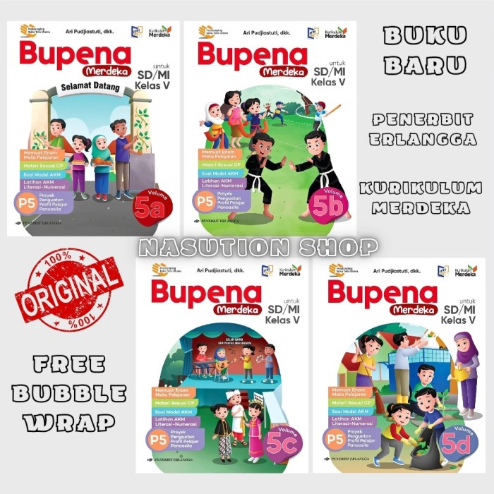 

SALE !!! BUKU BUPENA VOLUME 5A 5B 5C 5D KELAS 5 SD ERLANGGA KURIKULUM MERDEKA READYY