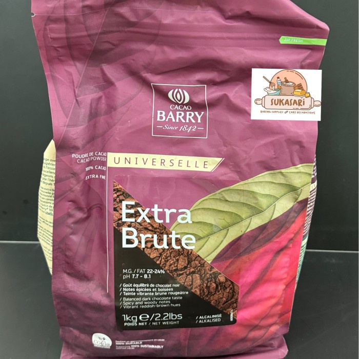 

Ready Stok" Cacao Barry Cocoa Powder 100 Gr Repack Extra Brute Dark / Coklat Bubuk