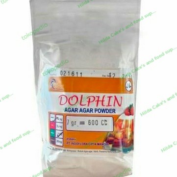 

Ready Stok" Agar-Agar Powder Bubuk Putih Plain Dolpin Repack 50 Gr