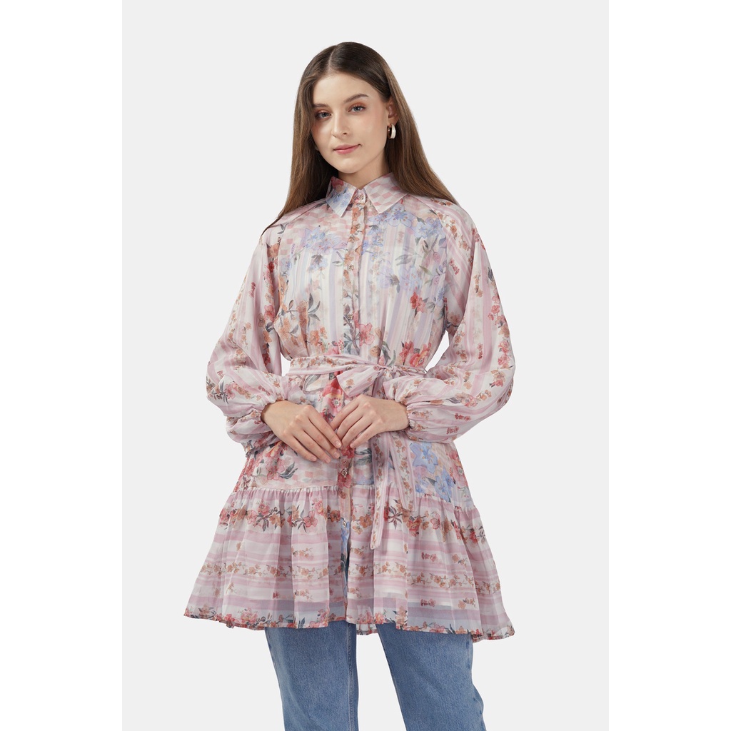 Benang Jarum - Fiori Ruffle Shirt - Blush