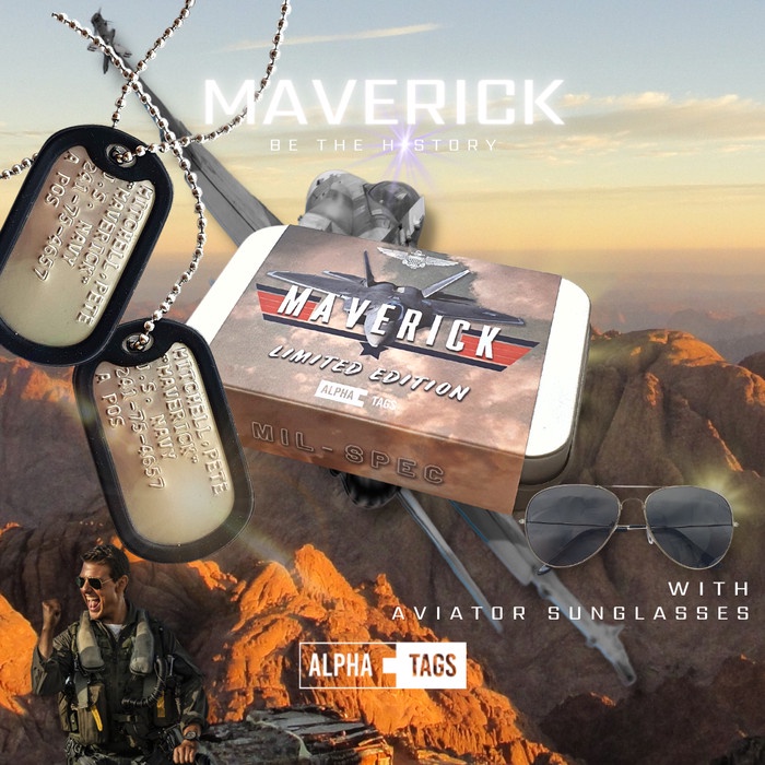 Kalung Dog tag maverick Top Gun edition / kalung tentara / dogtags