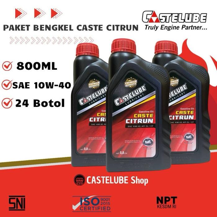 

Castelube Citrun 24 botol 10W-40 800ml (Paket Bengkel)