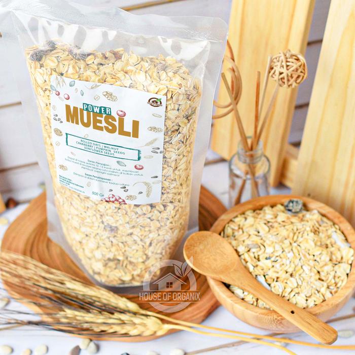 

House Of Organix Power Muesli 500gr Sereal Oatmeal Granola Susu Food Bayi Makanan Diet Cereal bebas