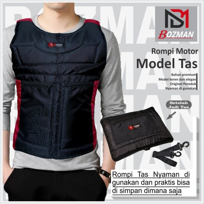 Rompi Motor Tas Anti Angin Pelindung Dada Cordura Premium