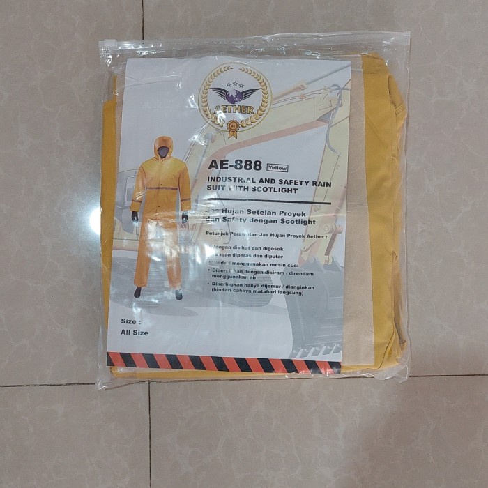 Jas hujan stelan proyek AETHER tebal kuning