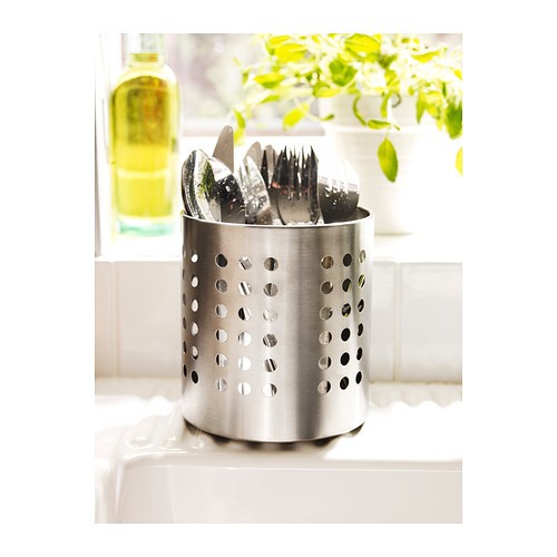 Tempat Sendok Stainless Steel Wadah Sutil Rak Peralatan Makan