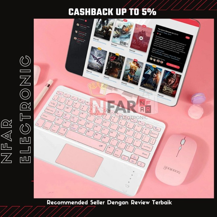 Keyboard Mouse Set Wireless Bluetooth Touchpad Untuk Tablet Ipad