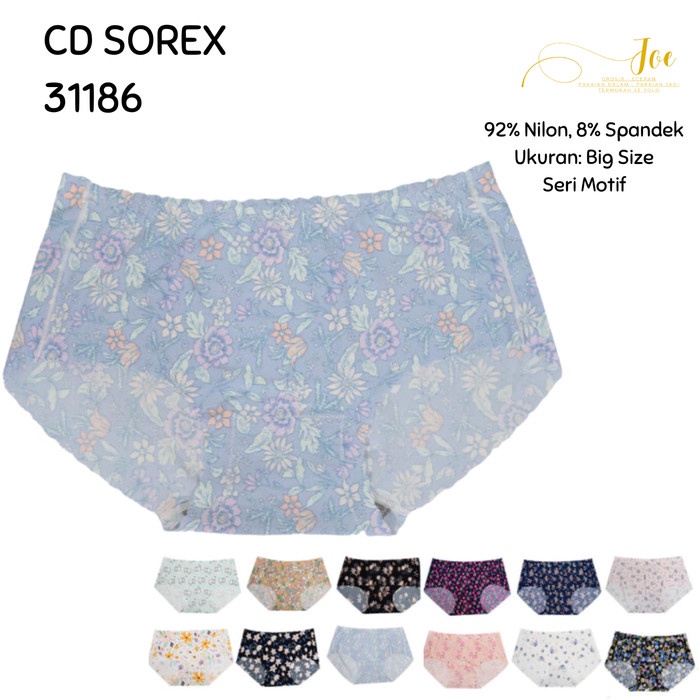 EKSLUSIF CD Wanita SOREX 31186 Tanpa Jahitan SEAMLESS JUMBO Tanpa Jahit Motif / Pakaian Dalam Wanita