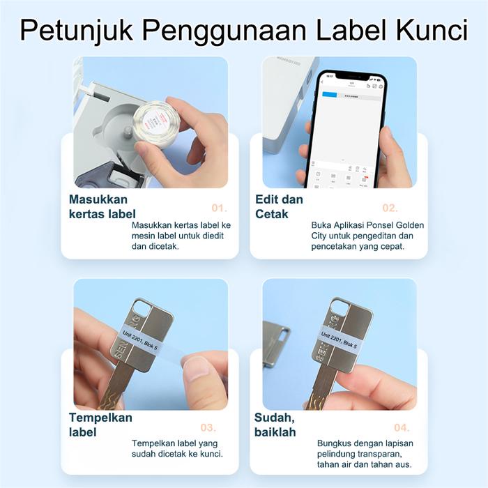 

Kertas Label Penanda Kunci untuk Mesin Label NIIMBOT D11/D110/D101/H1S, Label Kunci Termal