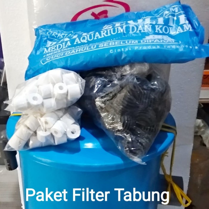 Paket Filter Aquarium Tabung Kolam Ikan Paket Lengkap Filter