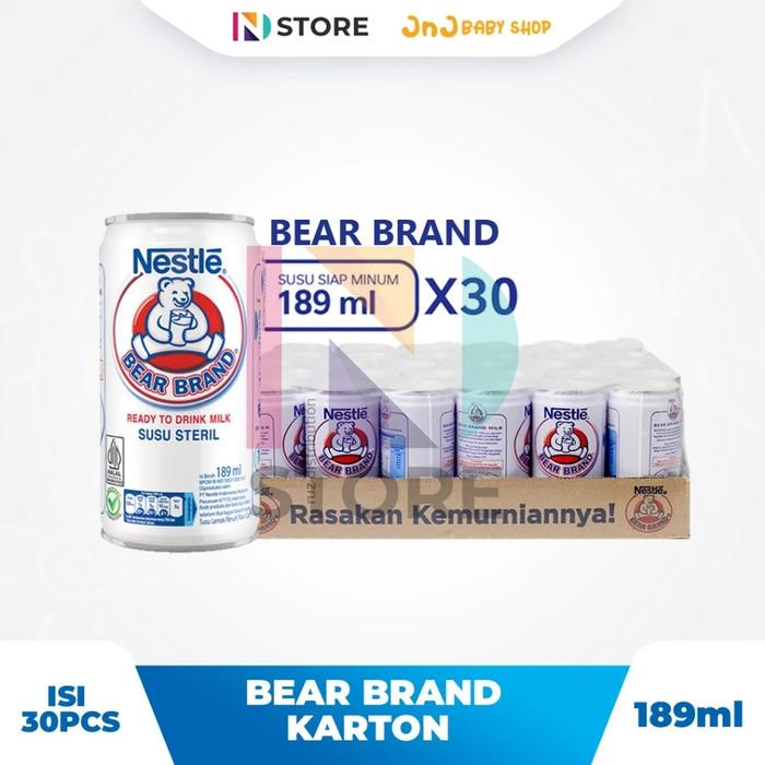 SUSU BEAR BRAND SUSU STERIL KEMASAN 189ML 1 KARTON ISI 30PCS TERMURAH