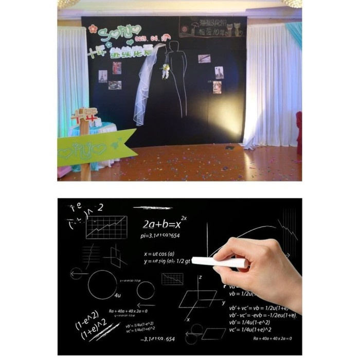 

JTTOP" STIKER PAPAN TULIS BLACKBOARD WHITEBOARD, PAPAN TULIS TEMPEL STICKER