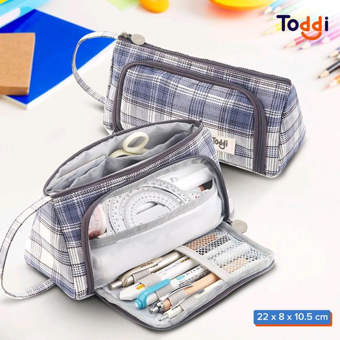 

JTTOP" AK TEMPAT PENSIL ALAT TULIS PENCIL CASE POUCH STATIONERY - PINK/DARK GRAY/BLUE/WHITE