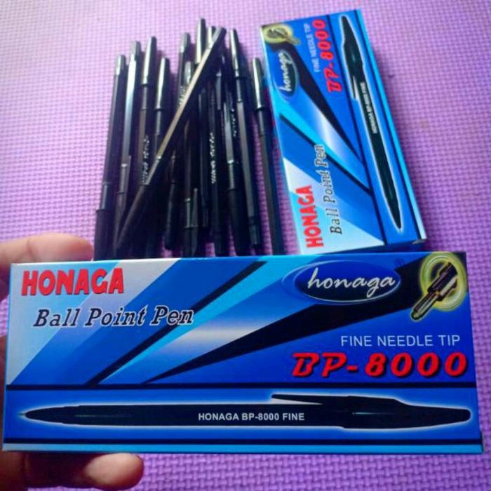 

JTTOP" [1 PAK] PULPEN BOLPEN HITAM HONAGA AE700 ISI 12 PCS/ PEN BP-8000 MURAH