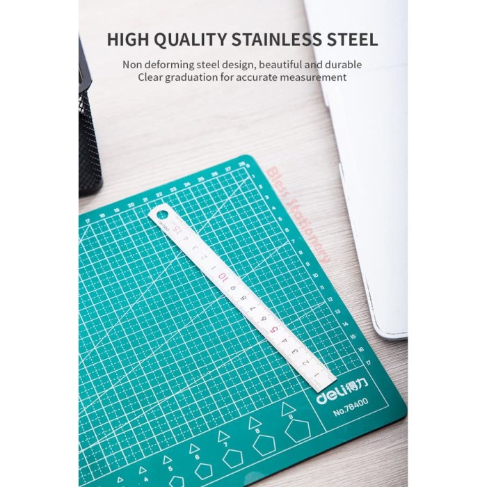 

JTTOP" DELI PENGGARIS BESI - MISTAR - STEEL RULER - DRAFTING 15CM (E8461)