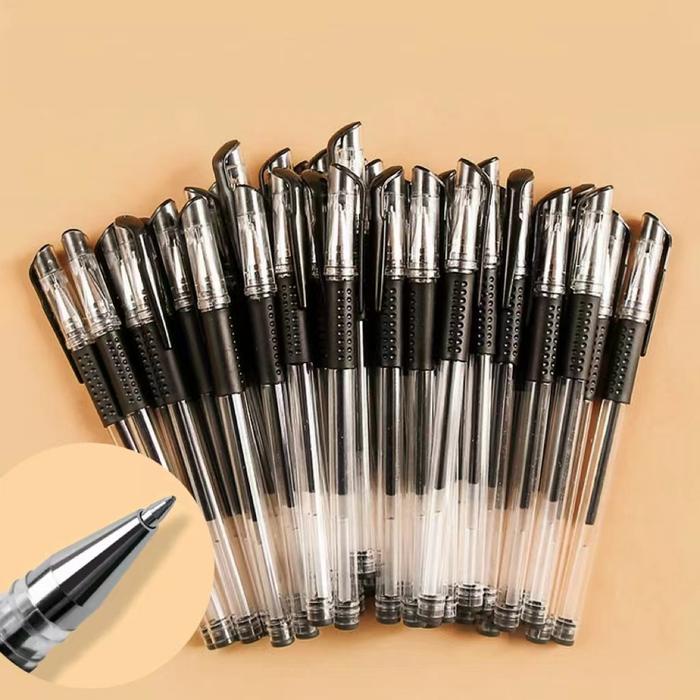 

JTTOP" (BISA COD) 24 PCS PULPEN GEL INK 0.5MM ALAT TULIS PERLENGKAPAN SEKOLAH REFILL TINTA ISI PENA