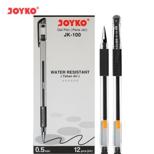 

JTTOP" PULPEN JK100 BOLPEN JOYKO GEL PEN JK-100 (HITAM) 0.5MM ANTI AIR