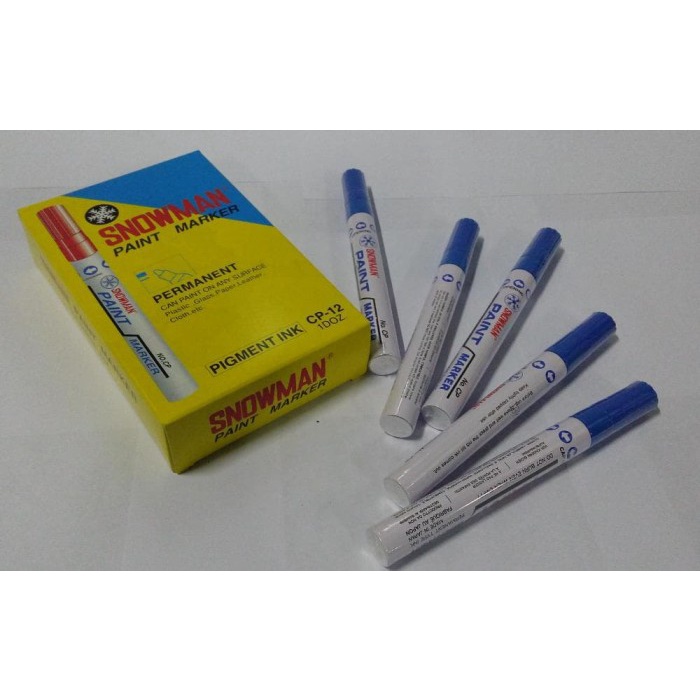 

JTTOP" SPIDOL PERMANENT PAINT MARKER SNOWMAN BIRU ISI 12 PCS