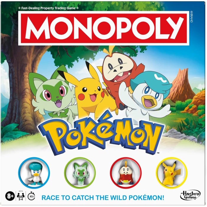 SALE  MONOPOLY POKMON EDITION BOARD GAME AGES 8 AND UP 2 TO 4 PLAYERS KIDS GAMES FOR POKMON FANS