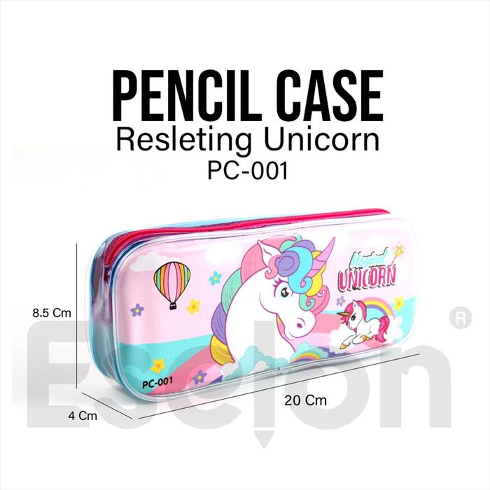 

JTTOP" KOTAK PENSIL MIKA UNICORN RESLETING 001 / TEMPAT PENSIL FANCY