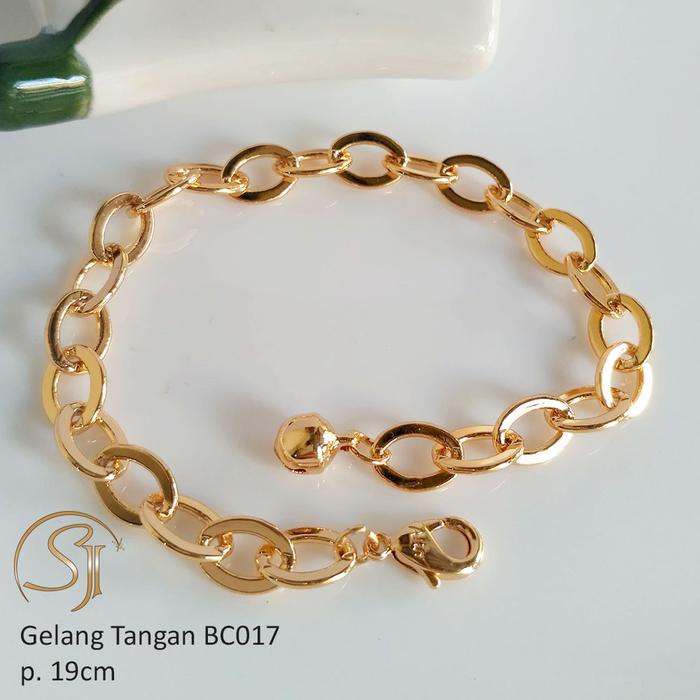 Gelang Tangan Wanita Rante Polos Emas Perak BC017