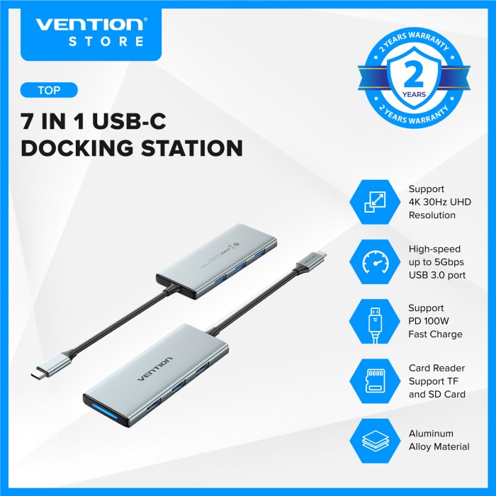 VENTION 7 in 1 USB C Docking Station