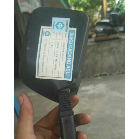 Spion Kiri Vespa PX Exclusive Original Danmotor Biru Nos