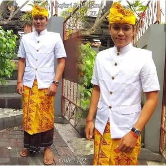 TERPERCAYA JAS BUSANA ADAT BALI PRIA KEMEJA SAFARI PAKAIAN ADAT BALI LANANG