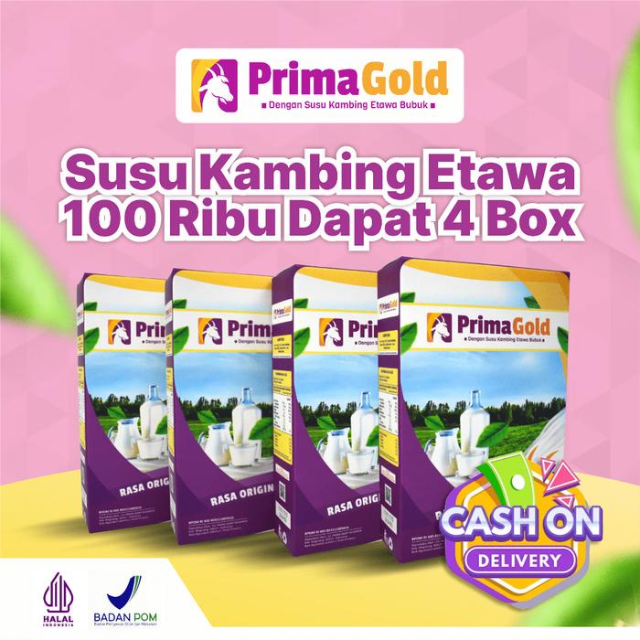 

terbaru !!! prima gold susu kambing etawa - 4 box - milk ready