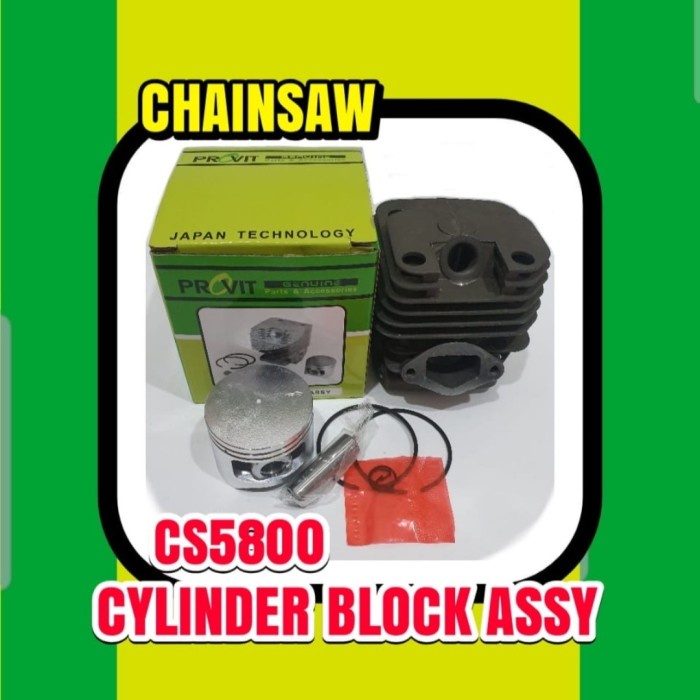 TERBARU CS5800 CYLINDER BLOK SEHER KOMPLIT MESIN CHAINSAW CS 5800