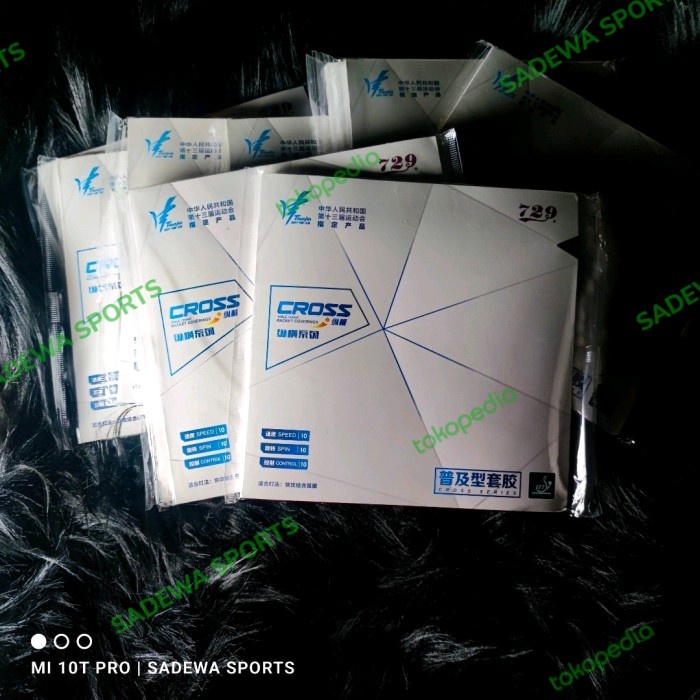 729 friendship cross general - karet pingpong tenis meja blue sponge