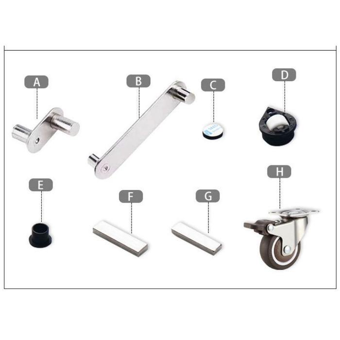 Engsel Meja Lipat 180 Derajat Atas Table Fold UP Engsel Meja Putar + Roda / Swivel Tarik Dorong