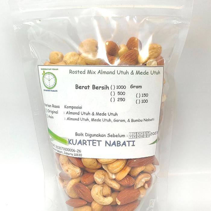 

250gr Mix Roasted Almond Utuh & Mede / Cashew Utuh Varian Rasa Original