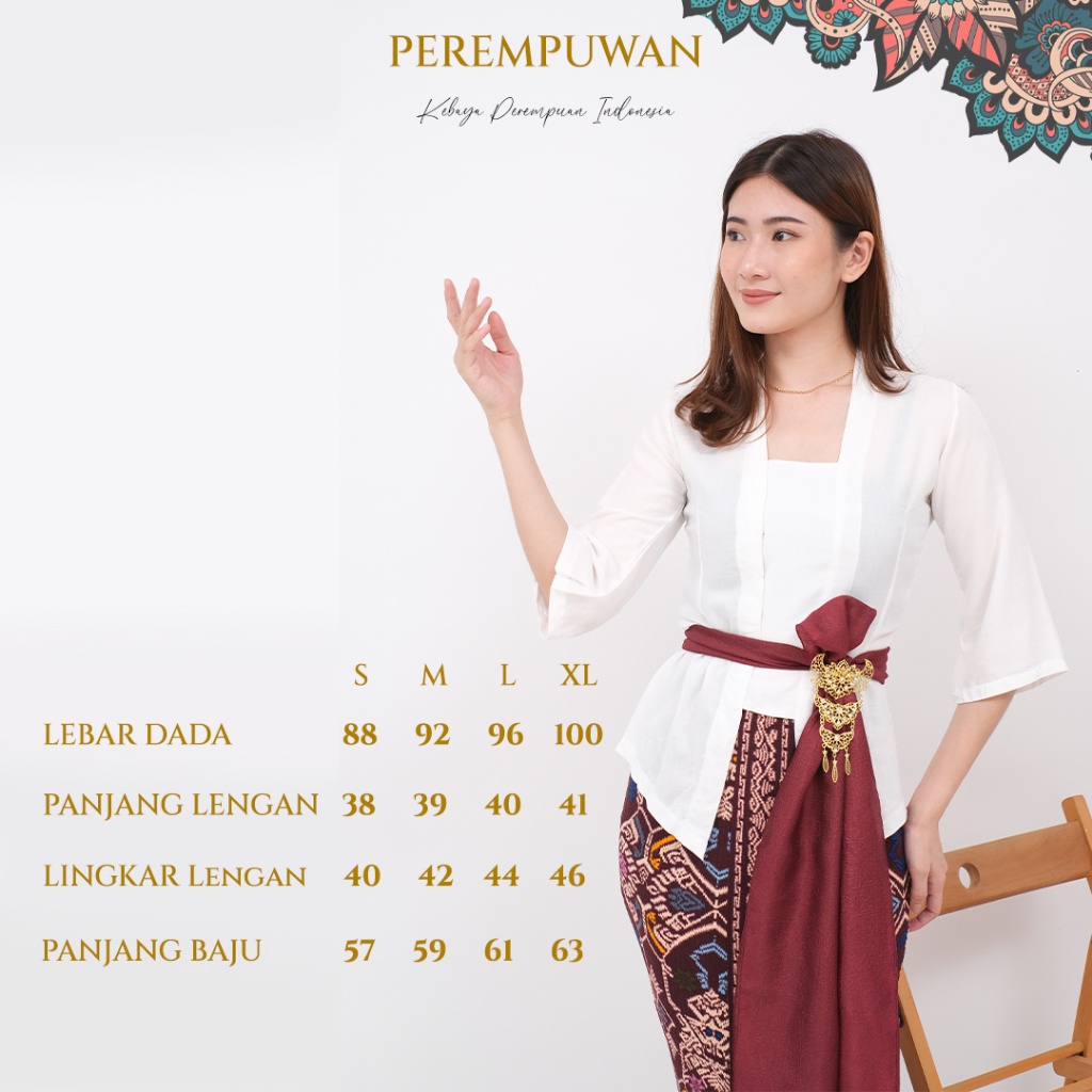 PROMO SAMAYA Kebaya Bali Set Kutu baru Kutubaru Hitam Putih Lengan Lonceng 3/4 kain Katun Linen